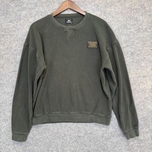 Patta Waffle Knit‎ Sweatshirt Mens Medium V Stitch Olive Green Crew Streetwear